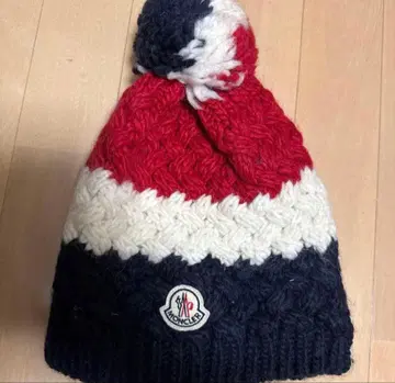 MONCLER 니트 모자 빨간색 화이트 네이비 뜨개질