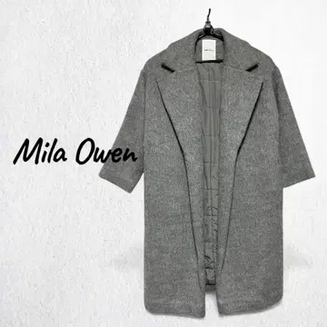 Mila Owen 울 샤기 오버 체스터 코트 그레이