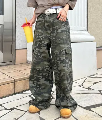 카모 패턴 카고 팬츠