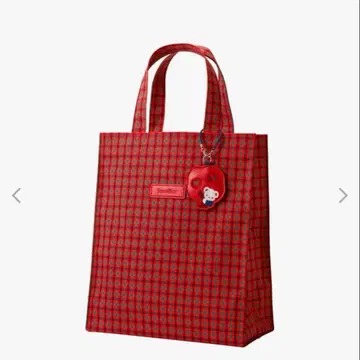 familiar 파밀리아 토트백 빨간색 깅엄 체크 체크 대