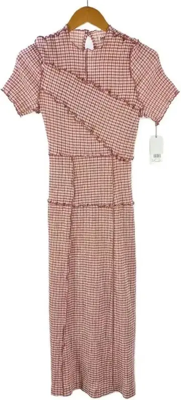 SNIDEL/반팔 원피스/1/폴리에스테르/PNK/체크