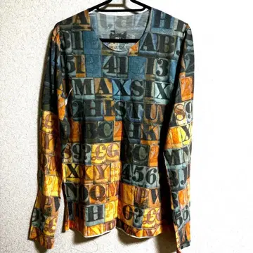 MAXSIX 맥스 시크 올 패턴 프린트 티셔츠 롱 T