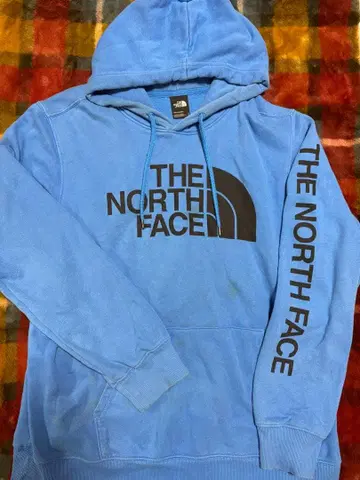 THE NORTH FACE 파랑 블루 후드티 후드 부착 오버 사이즈