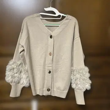 FENNEL 베이지 퍼 가디건