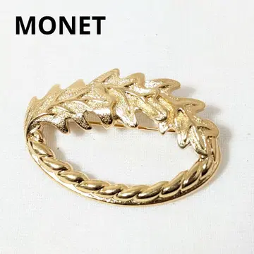 MONET 브로치 잎사귀 골드 빈티지 앤티크