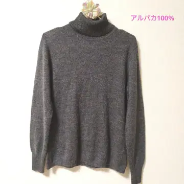 알파카 100% 터틀넥 스웨터 상의