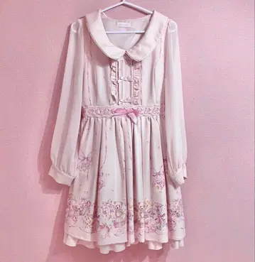 LIZLISA 리즈리사 랩핑 베어 패턴 원피스 핑크