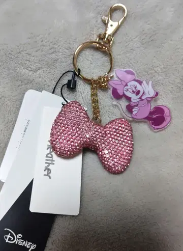 미니 마우스 아크릴 키링 리본 참 헤더