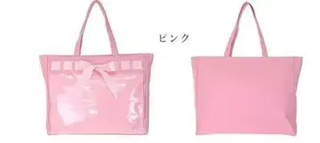 A3 새틴 리본 랩핑 토트백 핑크 자카마트