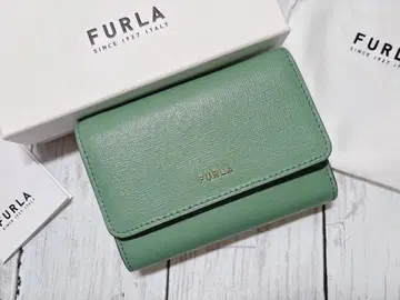 새상품 FURLA 훌라 완판 컬러 3단 폴더형 지갑 올리브 그린&베이지
