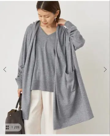 IENA 라이트 울 니트 스톨 그레이