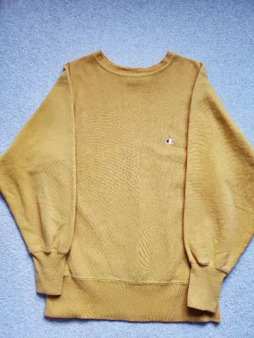 자수 택 90s 리버스위브 머스타드 컬러 M