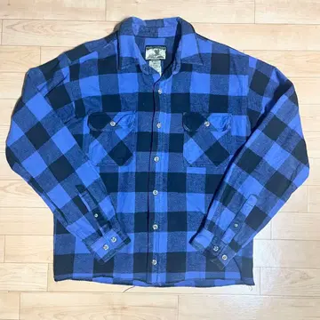 구제 의류 파랑 플란넬 셔츠 아메카지