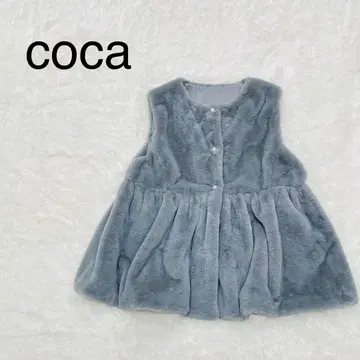 새상품급 코카 coca 그레이 퍼 베스트 [ L ] 펄 버튼 복슬복슬