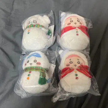 눈사람 봉제 인형 4체 세트