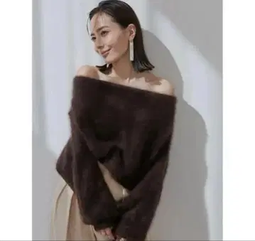 anuans 라쿤폭스 오프숄더 니트 풀오버