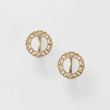 agete 아가트 K10 다이아 후프 귀걸이 시스루