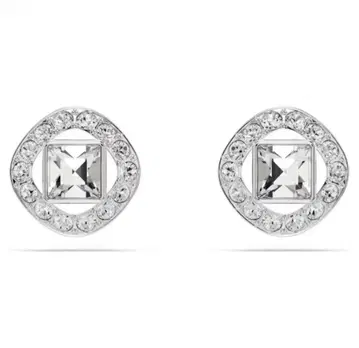 Swarovski 정품 크리스탈 스터드 귀걸이 실버 프린세스 컷