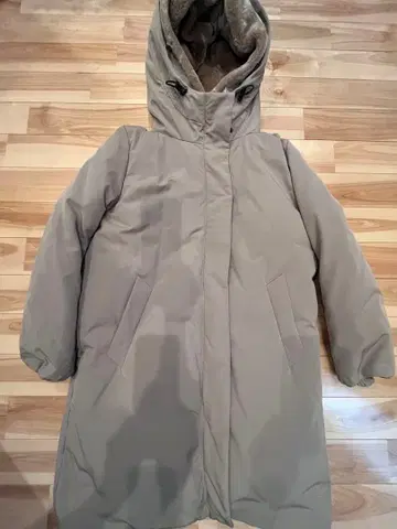 adidas 후드 부착 다운 자켓 베이지