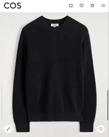 COS 코튼 크루넥 스웨터 블랙