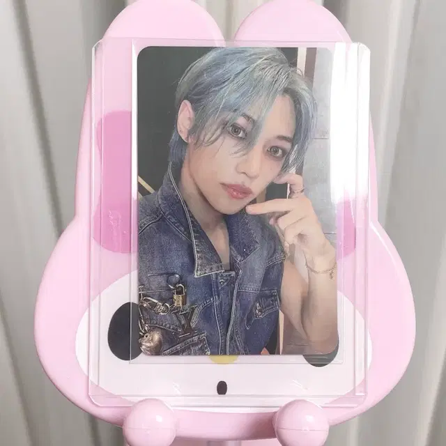 스트레이키즈 필릭스 락스타 네모 앨범 포토카드 포카 파란 머리