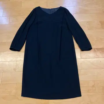 미사용 INDIVI 워셔블 원피스 포멀 네이비 38
