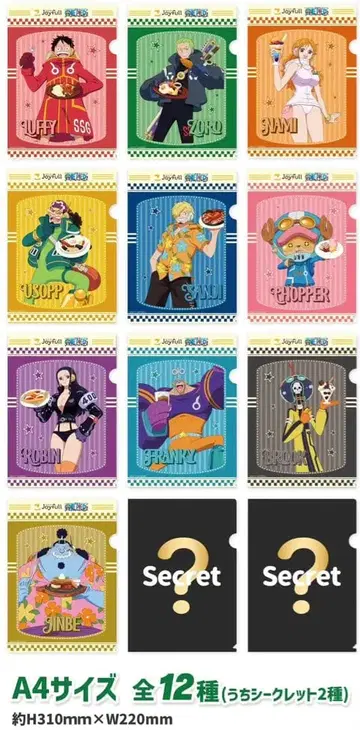 원피스 조이풀 콜라보 클리어 파일 컴플리트 세트 12장