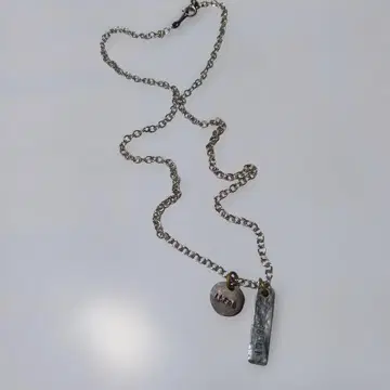 실버 바 참 목걸이