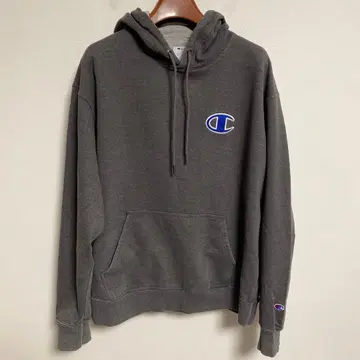 Champion 그레이 속기모 후드 부착 맨투맨 후드티 3XL