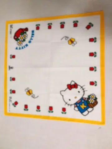 쇼와 레트로 헬로키티 손수건 1976년 당시 물건 레어템