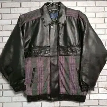 페이크 레더 자켓 M 레트로 블랙 빅 루즈 라이트 아우터 Y2K