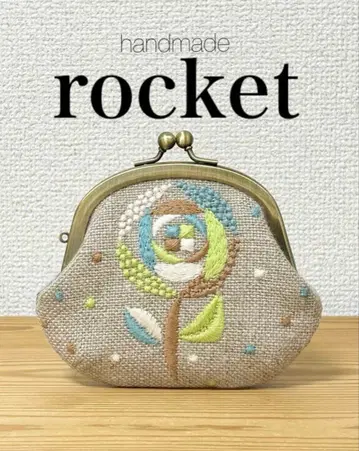 핸드메이드 아치형 가마구치 지갑 샌드 로즈 탬버린 미나 페르호넨