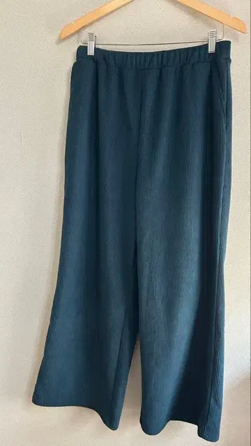 [ 거의 새상품 ] 속기모 따뜻한 벨로아 팬츠 터콰이즈 그린