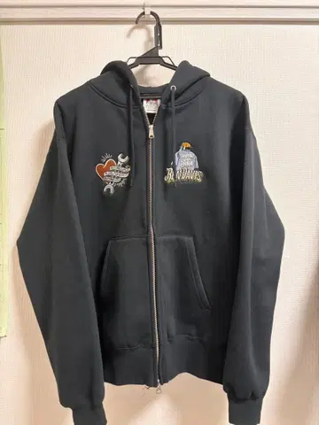 벤 데이비스 블랙 자수 더블 지퍼 후디 블랙 후드티