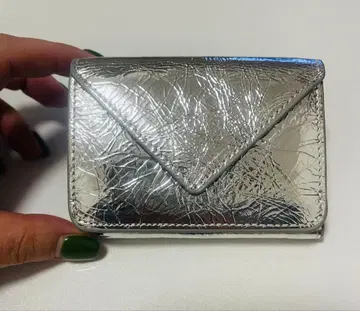 실버 3단 폴더형 지갑 합성 피혁