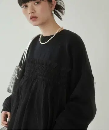 ANGIE 튤 도킹 니트