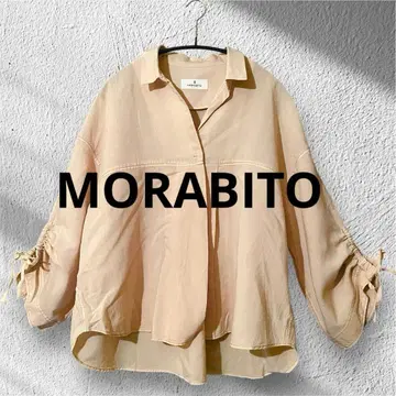 모라비토 2WAY 블라우스 38 개더 오렌지베이지 일본제 고급