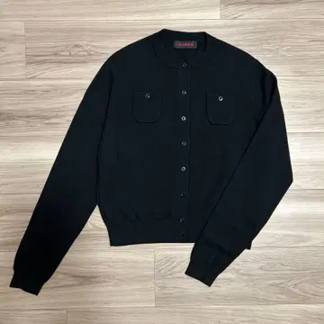 CABaN 코튼 캐시미어 크루넥 가디건 블랙 S