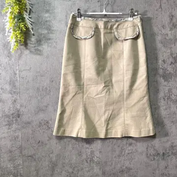 주디 타이트 스커트 무릎 아래 기장 절개 라인 패턴 파이핑 깔끔한 오피스