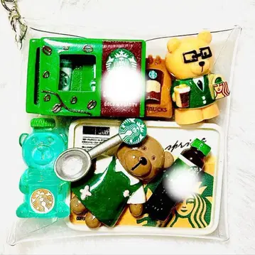 가챠 묶음 판매 데코 부품 카페 곰 커피 파우치 그린 계열