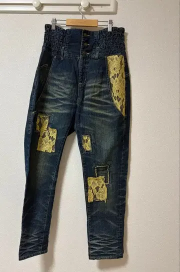 오샤레 워커 Somari 레이스 패치 포함 사루엘 팬츠