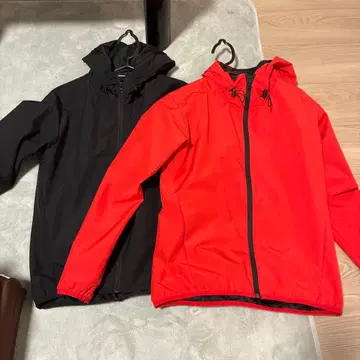 GU 나일론 자켓 블랙 레드 2세트