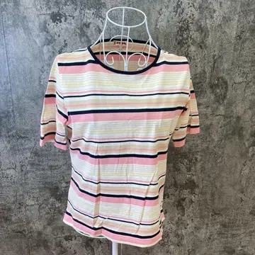 McGREGOR 맥레거 보더 무늬 반팔 니트 스웨터 컬러풀 (M)