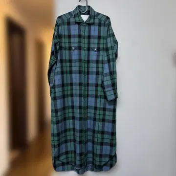 TICCA 체크 무늬 롱 셔츠 원피스