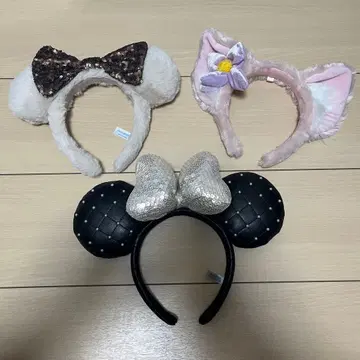 디즈니 미니 리나벨 머리띠 블랙 퀼팅