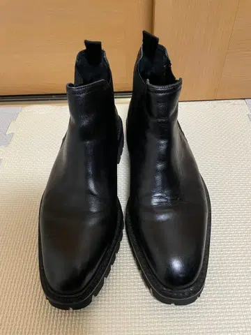 블랙 가죽 사이드 고어 부츠 '빔즈'