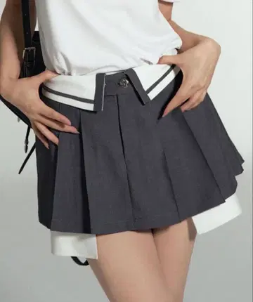 andwang 미니 스커트 grey 플리츠