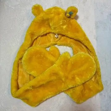 [ 당일 발송 ] 디즈니 곰돌이 푸 팬캡 후드 부착 머플러