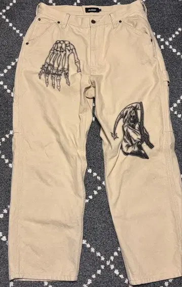 XLARGE 사신 해골 베이지 팬츠