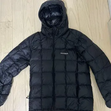 mont-bell 블랙 다운 자켓 후드 부착